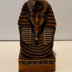 VTG Egyptian Pharaoh King Tutankhamun  Statue Hand-Crafted in Egypt Stone  4.5”